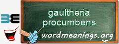 WordMeaning blackboard for gaultheria procumbens